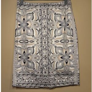 White House Black Market Multicolor 6 Baroque Floral Pencil Office Elegant Chic